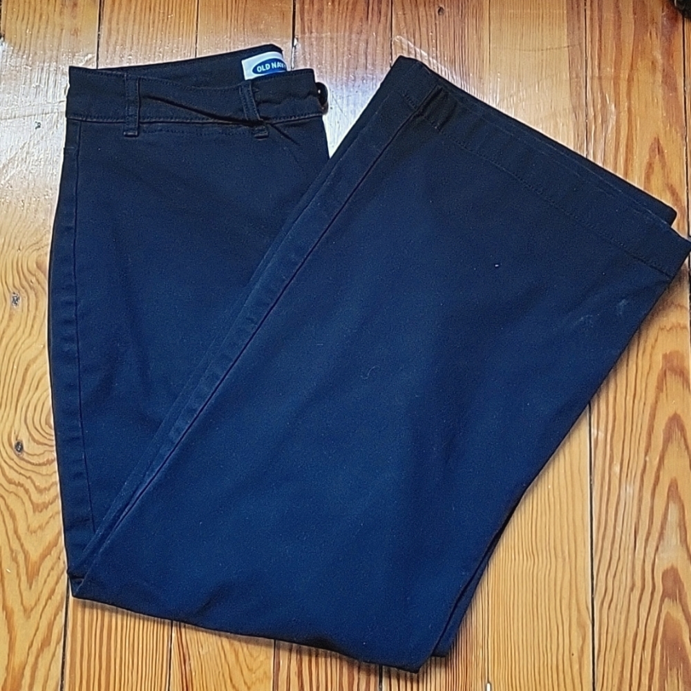 Old Navy Wide Leg Extra High Rise Black Pants - Size 2 Petite